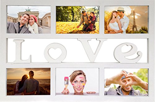 Empireposter - Collage Bilderrahmen Love - Kunststoff weiss Multishot - Größe (cm)
