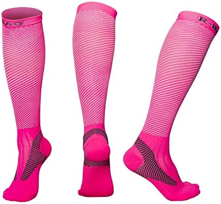 Compression Socks for Men &amp; Women, Graduated Compression Anti DVT Improved Leg Blood Circulation, Best Partner for All Sports, Flight, Work, Pregnancy, Nurse, Reduced Fatigue &amp; Better for Recovery (pink, M)