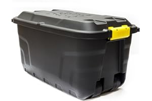 KREHER Boîte de transport XL/Boîte Coussin avec 75 L Contenance et quatre roulettes. Poignée de couvercle verrouillable et amovible, protégé et de l'humidité dans Construction solide. 77 x 42 x 40 cm.