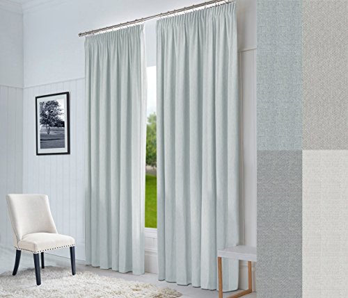 Hochqualitativer Verdunkelungsvorhang nach Maß „Natura“, Kräuselband, Schlaufen, Thermovorhang nach Maß, Vorhang nach Maß, Gardinen nach Maß, Light Grey (255cm)