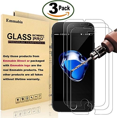 [3 Pack] iPhone 8 Plus 7 Plus Screen Protector, Emmabin 0.26mm 9H Tempered Glass Screen Protector Anti-Shatter Film for iPhone 8 Plus 7 Plus 5.5" inch [3D Touch Compatible]