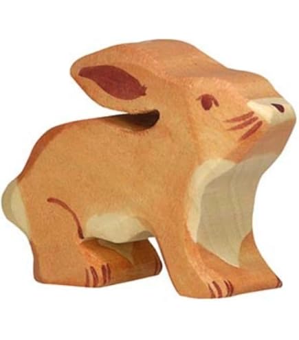 Figura De Juguete Holztiger De Madera Maciza - Hecha A Mano, Pinturas No Tóxicas, Diseño Suave Y Natural