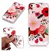 Produktbild HB-Int Hülle für iPhone SE / 5S / 5 Handytasche Silikon Transparent Backcover Durchsichtig mit Rosa Rot Blume Muster Ultra Dünn Schutzhülle TPU Bumper Flexible Case