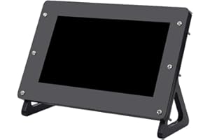 Richer-R LCD Touchscreen Gehäuse, 7 Zoll Acryl Schutzhülle Touchscreen Display Gehäuse Shell,LCD Touchscreen Hülle Protector Case mit Ständer für Raspberry Pi 7 Zoll Bildschirm Schwarz