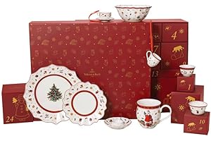 ‎VILLEROY & BOCH Villeroy & Boch - Christmas Toy's kalendarz adwentowy 2025 kolorowy, Boże Narodzenie, kalendarz adwentowy z naczyniami 24 pary drzwiczek, dekoracja świąteczna, kalendarz świąteczny, porcelana Premium