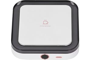 DEPISUTA Kaffeetassenwärmer, 3 Temperatureinstellungen, Kabelloser, Wiederaufladbarer USB-Tassenwärmer mit Lichtern, Universelle Tragbare Elektrische Getränkeheizplatte für Milch