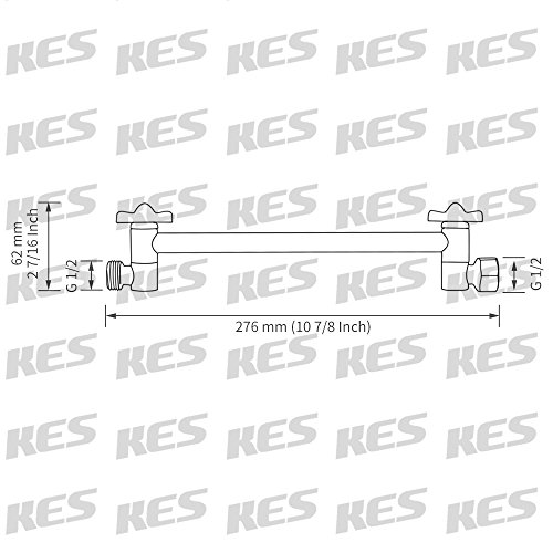 KES Wandarm Zulaufarm für Duschkopf Messing Wandmontage, Chrom, PSA10 - 2