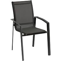 Poltrona Da Giardino Impilabile Hespéride PIAZZA - Telaio Acciaio, Seduta Texaline, Colore Lino/Argilla, Comfort E Praticità