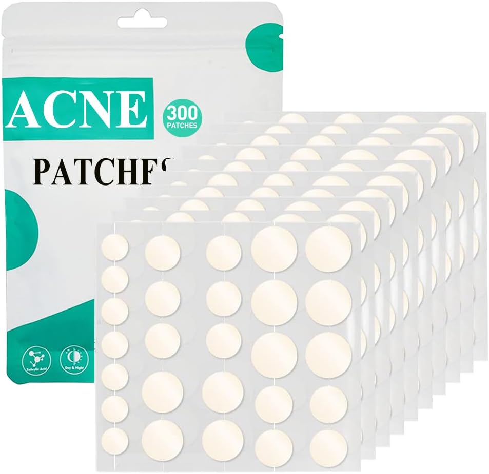 Zemolo 300 PCS Patches For Pimple,Pimple Patch Patches Acne Hydrocolloid Invisible Absorbent Cover,Day And Night Use In One, 