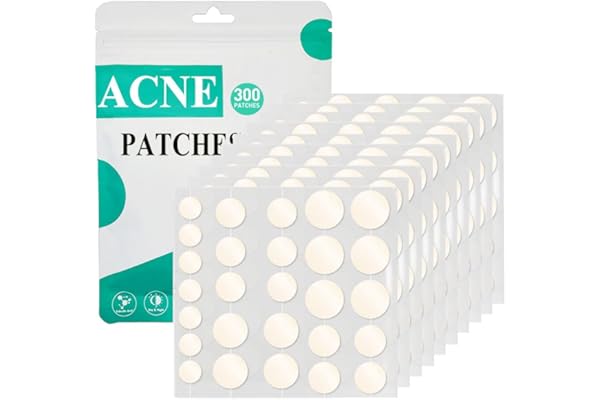 Zemolo 300 PCS Parches Para Granos,Pimple Patch Parches Acne Hidrocoloides Cubierta Absorbente Invisible,Uso Diurno Y Nocturno En Uno, Enriquecido Con Aceite De Té Y Ácido Salicílico