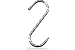 ‎FUCHS-VERSANDHANDEL XXL Fleischerhaken Edelstahl | Metzgerqualität | 140mm 5 Stück | robust und langlebige Metzgerhaken - Edelstahlhaken sind rostfrei, S-Haken für alle Zwecke, hochwertige Räucherhaken (140mm - 5 Stück)