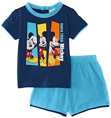 Disney Baby Boys 0-24m Mickey Mouse Clothing Set, Blue (Estate Blue/Aquarius Blue), 6 Months