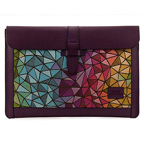 Londo funda para MacBook Pro - Air de cuero genuino (13,3 y 13 pulgadas) (Púrpura)