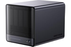 ‎MINIS FORUM MINISFORUM N5 Pro 5-Bay Desktop NAS, Ryzen AI 9 HX Pro 370 12C/24T CPU, ECC-Unterstützung, 128GB SSD, 10GbE+5GbE, 3×M.2 NVMe, OCuLink, 4K HDMI/2×USB4, PCIe ×16, MinisCloud OS (ohne HDD)