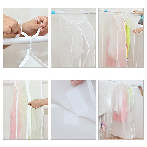 GHB 2 Kleiderschutzhülle Kleidersack Anzug Mantel Kleidung Staubschutz mit Reißverschluss Kleidung Lagerung Hängetasche - 8
