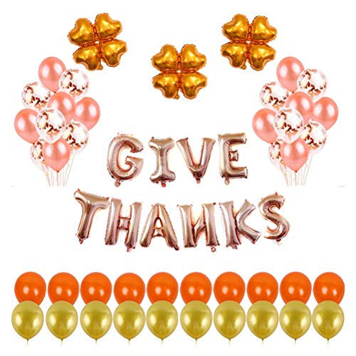 Hoovo Feliz Día de Acción de Gracias Bunting Banner Globos Set Inflable Remolino Ceiling Hanging Decoraciones Favores de partido Suministros