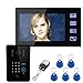 Produktbild Berühre Schlüssel 7"Lcd RFID Passwort Video-Türsprechanlage Gegensprechanlage mit IR-Kamera 1000 TV Line Remote Access Control System
