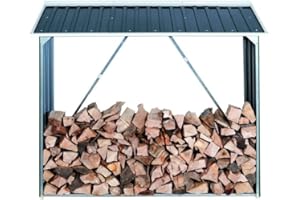 Ezooza Legnaia WoodStorage 6’x 2’ di Duramax 166 x 63 x 160 cm in Acciaio Zincato Anti corrosione Colore Antracite