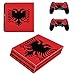 Produktbild Playstation 4 Pro Konsole + 2 Controller Design Schutzfolie Skin Faceplates Schutz Folie Motiv Albanien ( Herstellung in Deutschland )