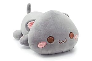 NatureMan Cute Kitten Plush Toy Stuffed Animal Pet Kitty Soft Anime Cat Plush Pillow,children'sPlush cat doll Pillow toys (grey)