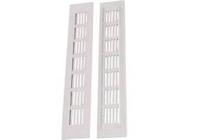 Saim Metal Air Vent Grille for Wardrobe Shoes Cabinet Sink Kitchen Stove Cabinet Showcase Computer Cabinet Bathroom Door Aluminum Alloy Small Rectangle Ventilation 50mmx300mm 3Pcs