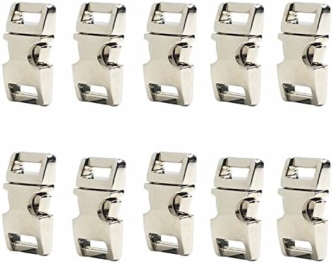 Flat Silver Color Metal Side Release Buckles (3/4" x10Pcs)