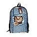 Produktbild Moolecole Unisex 3D nette Katze Muster Daypack Rucksack Jungen-Mädchen-beiläufige Schule-Beutel-Rucksack-Karikatur-Muster-Schulter-Beutel Ideal für Schule und Reisen (Cat2 Large)
