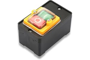 Joyzan Pushbutton Switch, AC220V/380V 10A Cutting Machine Bench Drill Push Switches Waterproof On/Off Start Stop Button Electric Motor Power Mechanical Equipment Control Home Industrial Table Saws