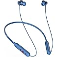 pTron Newly Launched Tangent Eon in Ear Bluetooth 5.3 Wireless Headphones, 45H Playtime, HD Mic & Trutalk AI-ENC Calls, Movie/Music Modes, Dual Device Pairing & Type-C Fast Charging & IPX5 (Blue)