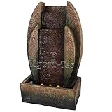 Agora-Tec® Wasserspiel & Zimmerbrunnen "MAYA" mit Beleuchtung, sehr angenehmer leiser Wasserlauf 50 cm hoch