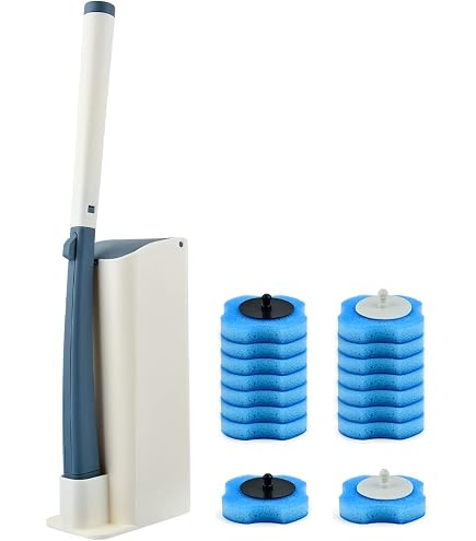 TNTGMG Scopino da WC usa e getta, spazzola da WC, kit di avvio del di pulizia del WC con profumi, 36 testine di ricarica per il bagno