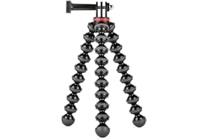JOBY GorillaPod 500 Action, Mini Treppiede Flessibile con Attacco a Snodo per GoPro, 360° e Altre Action Camera, Portata Max 500 g, JB01516-BWW