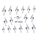 DDLBiz® 5pcs 3D Design Purple Flower Nail Tip Art Water Transfers Decal Sticker (XF1424)