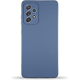 KZY İletişim Samsung Galaxy A52 ile Uyumlu Kapak ile Uyumlu İ&ccedil;i Kadife Kamera Korumalı Lansman Silikon Kılıf - Petrol Mavisi