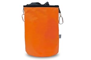 Aieino Large Peg Bag with Drawstring, Hanging Snap Hook - Storage Bag up to 200 Clothes Pegs for Hanger Clips Washing Line Waterproof Weather Resistant, Orange
