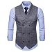 Produktbild TWBB Herren Weste Tuxedo Passen Zweireiher Pullover Gitter Drucken Jacke Hochzeit Formal Waistcoat Schlank Ohne Ärmel Oberteile Tops