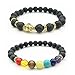 Produktbild IHRKleid® Buddha Armband + Chakra Armband | Lavastein Armband | Energietherapie Zen- Buddhismus Armband mit Buddha Kopf und Chakra Armband mit 7 farbigen Naturstein Perlen | Yoga Armband