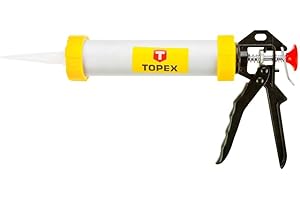 GRUPA TOPEX Pistolet pour mastic d'étanchéité et graisse corps en aluminium, avec capuche. Adaptateur pour cartouche de graisse.