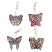 Produktbild Schlüsselbund 4pcs DIY Schmetterling Vollbohrer Special Shaped Diamond Painting Key Ring Geschenk Schlüsselring für Männer Frauen