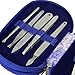 Liying ® new Luxurious & Portable 13 pc Personal Manicure & Pedicure Set, Travel & Grooming Kit Tool Set with 5 pc Cosmetic brush set and mirror (Blue)
