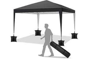 COBIZI YUEBO Carpa 3x3 m Carpas de Camping Impermeables Gazebo Plegable Protección UV Cenador Jardin Pergolas Desmontables Carpas para Exteriores,Playa,Terraza