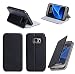 Produktbild Ultra Slim Tasche Leder Style Samsung Galaxy S7 EDGE SM-G935 (LTE / 4G) Hülle Schwarz Cover mit Stand - Zubehör Etui Galaxy S7 EDGE Dual SIM Flip Case Schutzhülle (PU Leder, Schwarz) - Vorbestellen XEPTIO accessoires 2016