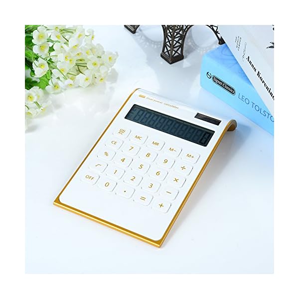 Mavis's Diary Desktop Calculator Solar Calculator, with Cute Gold Reindeer Brooch Pin - Image 6