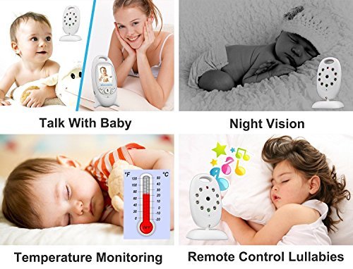New Digital LCD Video Baby Monitor, Wireless Digital Video Baby Monitor with Night Vision Camera, Two-way Talk, Temperature Monitoring, and Soothing Lullabies