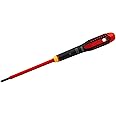 Bahco BE-8230S Alloy Steel 1000V Slotted Screwdriver, 100mm Blade, 0.6mm x 3.5mm Tip
