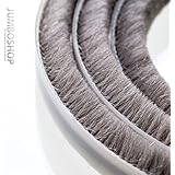 5m B&uuml;rstendichtung GRAU Dichtungsb&uuml;rste T&uuml;rb&uuml;rste selbstklebend Fenster T&uuml;ren -- H&ouml;he 8mm -- T&uuml;rbodendichtung Zugluftstopper T&uuml;rdichtung