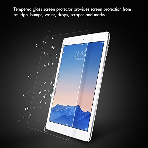 iPad Air folie Panzerglas folie,aiMaKE iPad Air 2 schutzfolie | Panzerglas Displayschutzfolie für iPad Air / Air 2 | 99% HD Ultra-klar glasfolie - 3