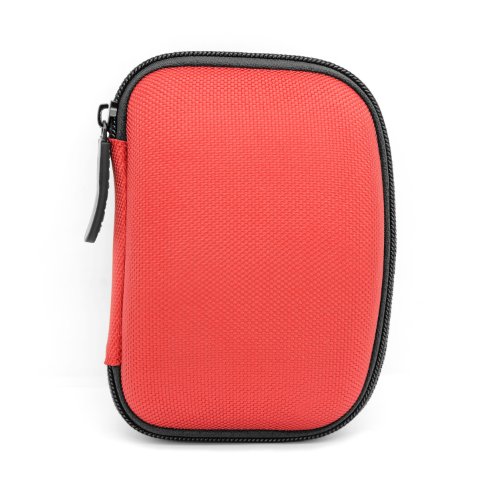 iProtect Nylon Schutzhülle für externe Festplatten 2,5 Zoll HDD Hard Case Tasche rot - 2