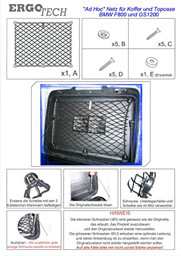 Ergotech 3er Satz Netze Topcase Seitenkoffer BMW R 1200 GS