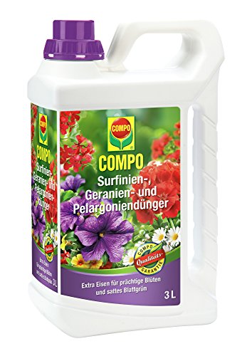 Compo 2545002004 Surfinien, Geranien, Pelargoniendünger, 3 L